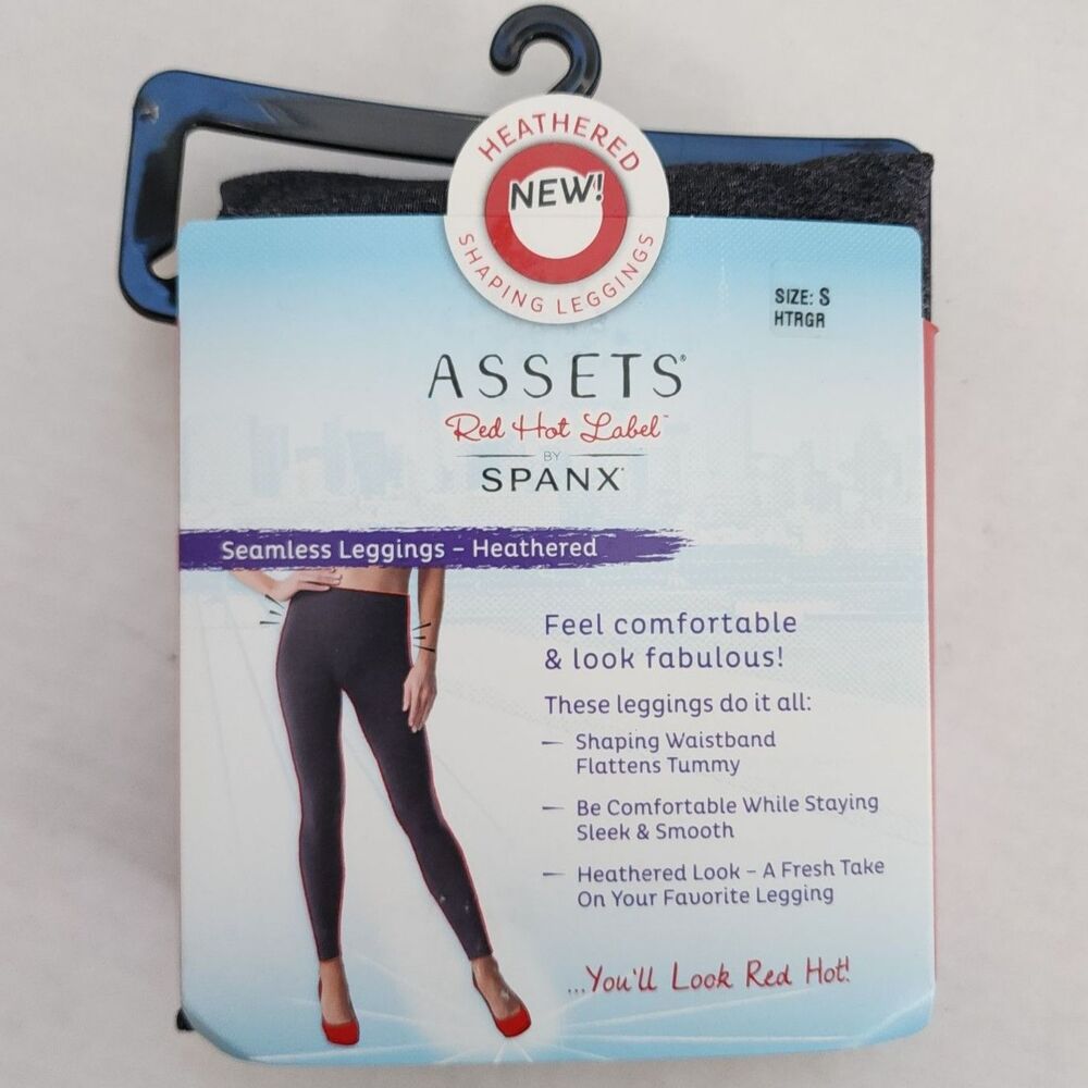 Assets Red Hot Label Spanx Seamless Shaping Leggings Heathered Grey NWT